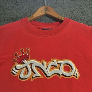 VTG JNCO Jeans T-Shirt youth Med Red 90s Grunge Skate Los Angeles men’s XS